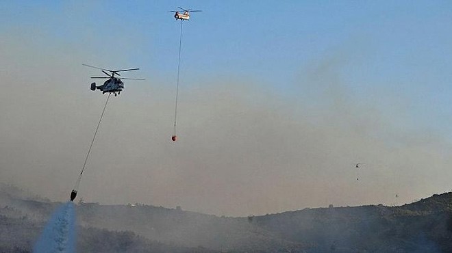 İZMİR DE YANGIN SÖNDÜRME HELİKOPTERİ DÜŞTÜ