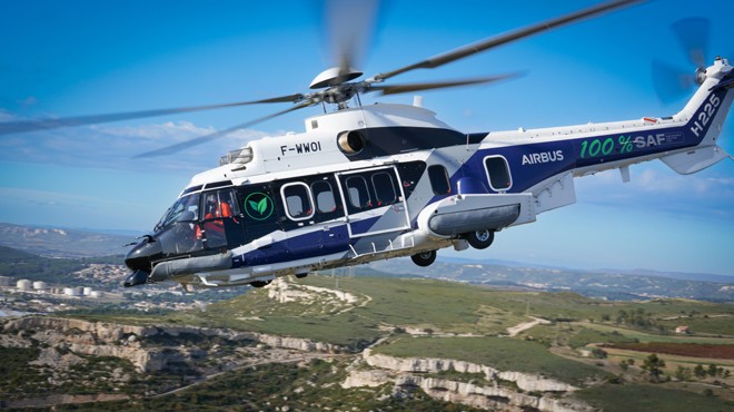 AIRBUS HELİKOPTERİ YÜZDE 100 SAF’LA UÇTU