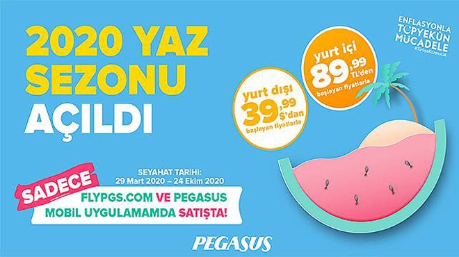 PEGASUS 2020 YAZ BİLETLERİNİ SATIŞA SUNDU