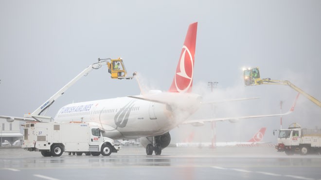 THY 125 UÇAĞA 'DE-ICING VE ANTI-ICING' İŞLEMİ UYGULADI