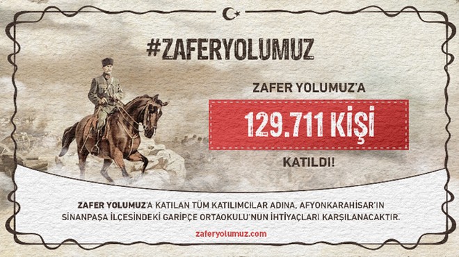İGA NIN  #ZAFERYOLUMUZ  PAYLAŞIMINA 129 BİN 711 DESTEK