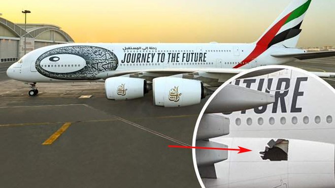 EMIRATES A380 İNDEKİ DELİK GÖRÜNTÜLENDİ