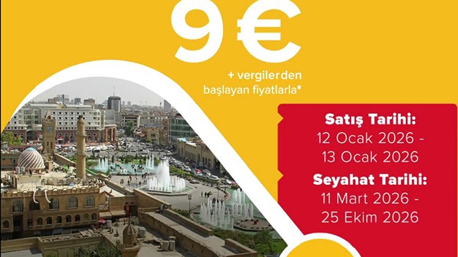 PEGASUS ÇUKUROVA’DAN ERBİL’E UÇACAK