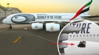 EMIRATES A380'İNDEKİ DELİK GÖRÜNTÜLENDİ