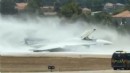 YUNAN F-16’SI ACİL İNİŞ SONRASI ALEV ALDI