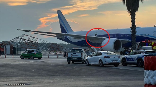 THY UÇAĞI ANTALYA’DA ANTENE ÇARPTI