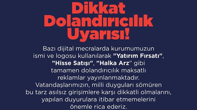 TUSAŞ’TAN DOLANDIRICILIK UYARISI!
